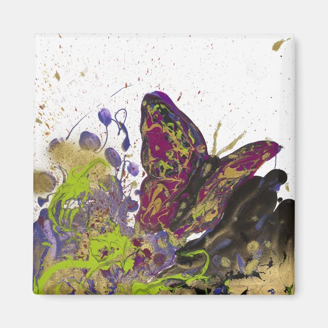 Schmetterling - 2 Zoll Square Magnet (Vorne)