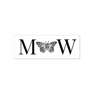 Schmetterling #3 Paar Hochzeit 2 Anfangsmonogramm Permastempel