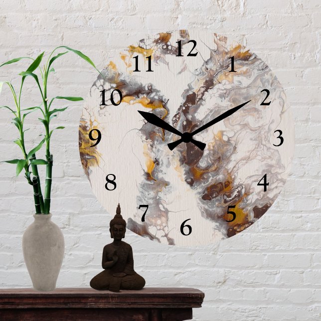 Schmetterling - abstrakte Acrylsäure Runde Wanduhr (Von Creator hochgeladen)