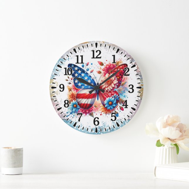 Schmetterling Acryl Wanduhr (Zuhause)