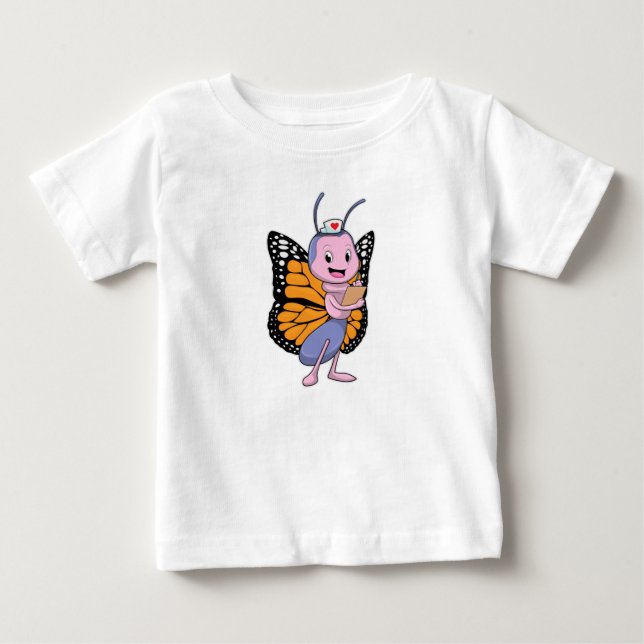 Schmetterling als Krankenschwester Baby T-shirt (Vorderseite)
