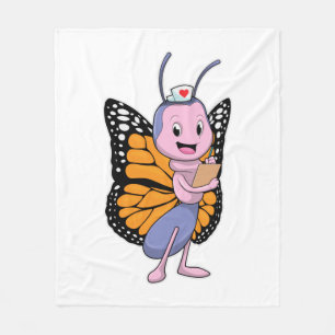 Schmetterling als Krankenschwester Fleecedecke