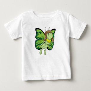 Schmetterling als Pilot mit Pilotenhut Baby T-shirt