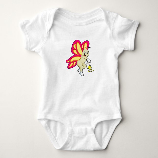 Schmetterling als Zauberer mit Zauberstab Baby Strampler (Vorderseite)