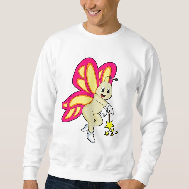 Schmetterling als Zauberer mit Zauberstab Sweatshirt (Vorderseite)