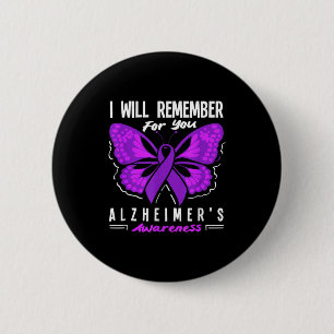 Schmetterling Alzheimer-Bewusstseins-Unterstützung Button