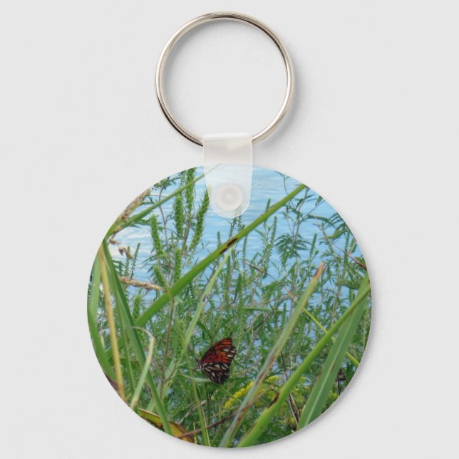Schmetterling am Fluss Schlüsselanhänger (Vorderseite)
