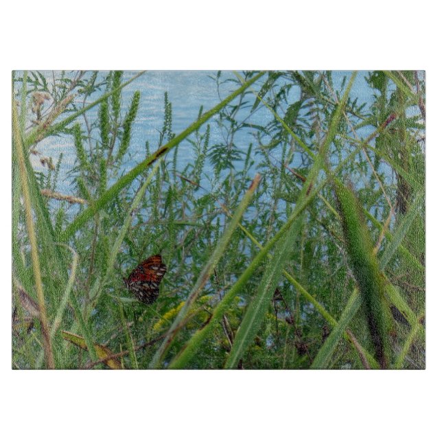 Schmetterling am River Decorative Cutting Board Schneidebrett (Vorderseite)
