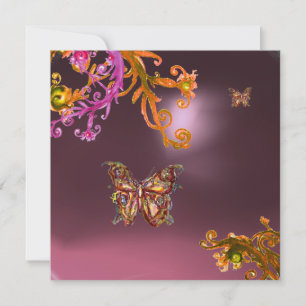 SCHMETTERLING AMETHYST, lila hellrosa gelb braun Einladung