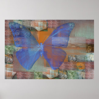 Schmetterling an der Mauer Poster
