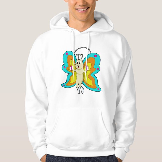 Schmetterling an der Springseil-Fitness Hoodie (Vorderseite)