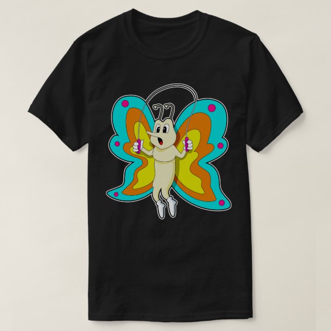 Schmetterling an der Springseil-Fitness T-Shirt (Design vorne)