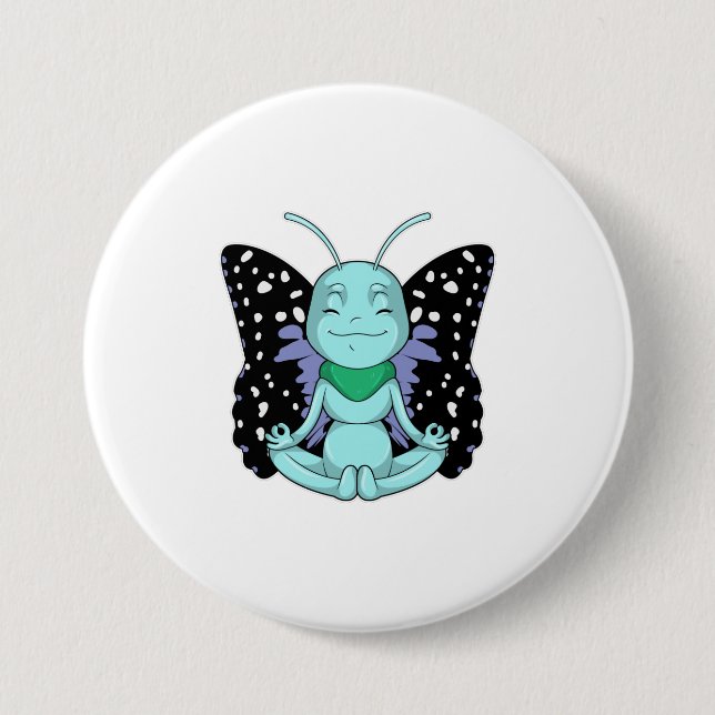 Schmetterling an Yoga-Stretching-Legen Button (Vorderseite)
