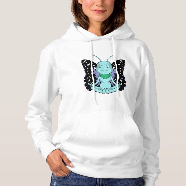 Schmetterling an Yoga-Stretching-Legen Hoodie (Vorderseite)