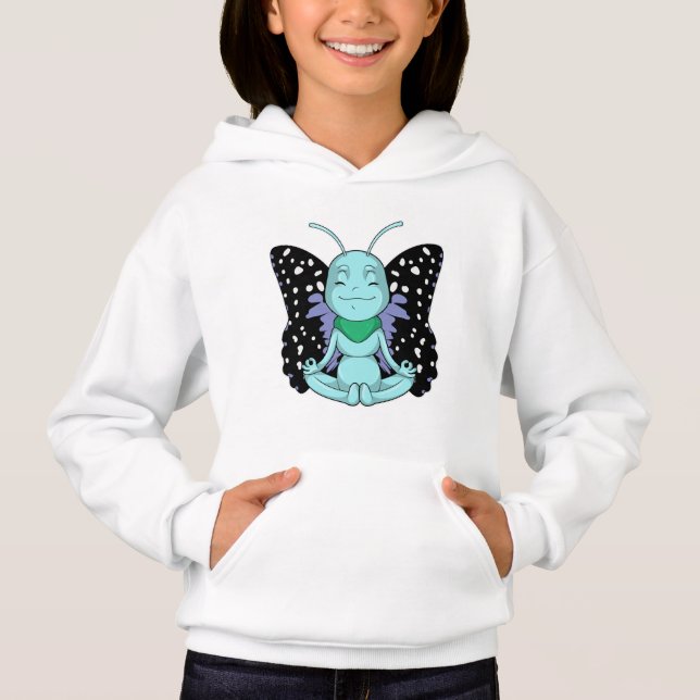 Schmetterling an Yoga-Stretching-Legen Hoodie (Vorderseite)
