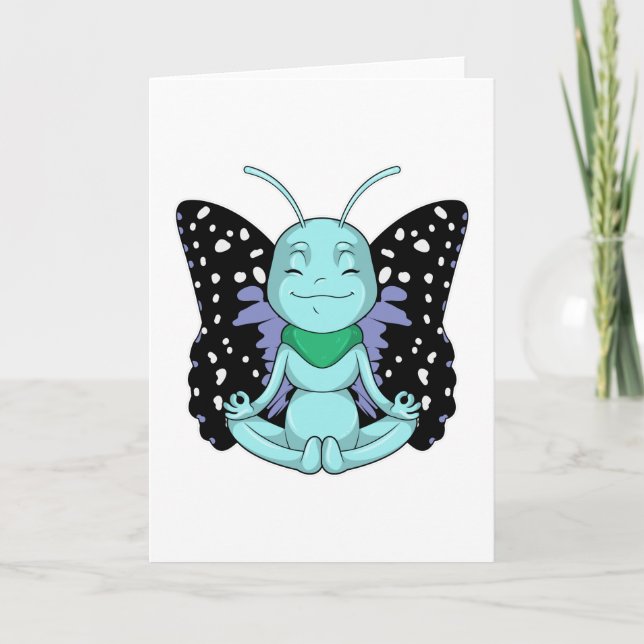 Schmetterling an Yoga-Stretching-Legen Karte (Vorderseite)