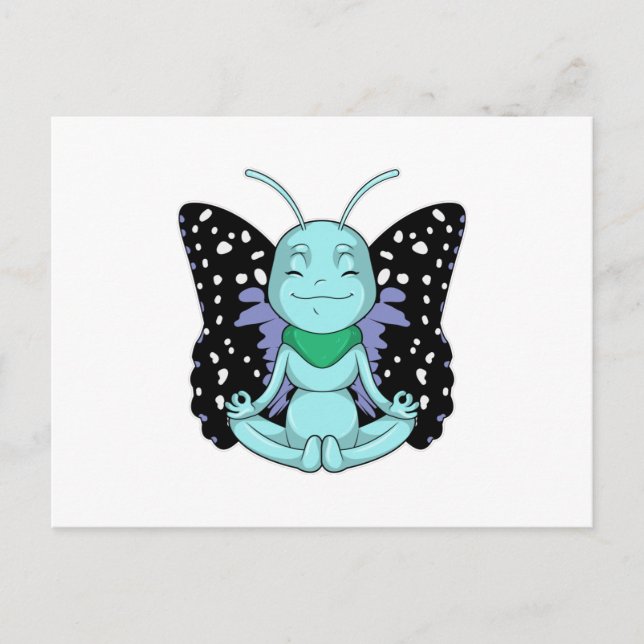 Schmetterling an Yoga-Stretching-Legen Postkarte (Vorderseite)