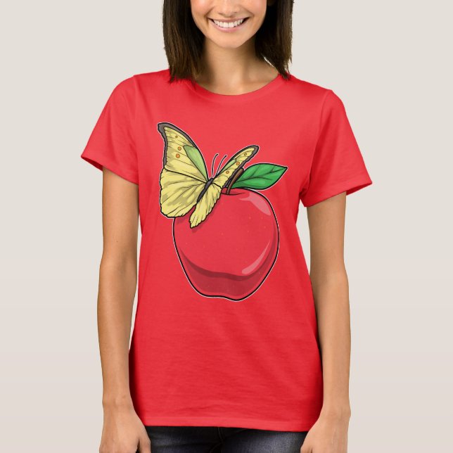 Schmetterling Apple Fruit T-Shirt (Vorderseite)