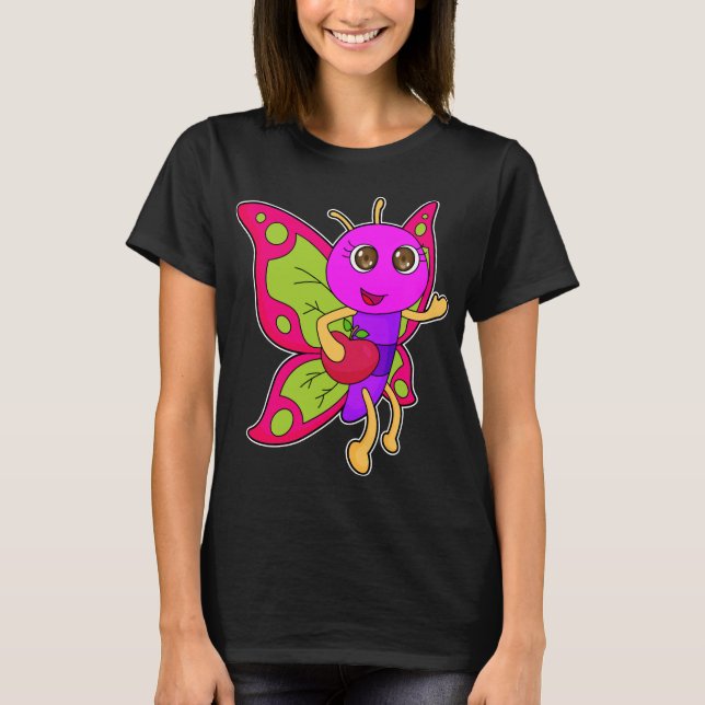 Schmetterling Apple Fruit T-Shirt (Vorderseite)