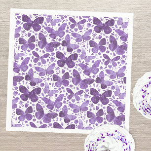 Schmetterling Aquarell Lila Serviette