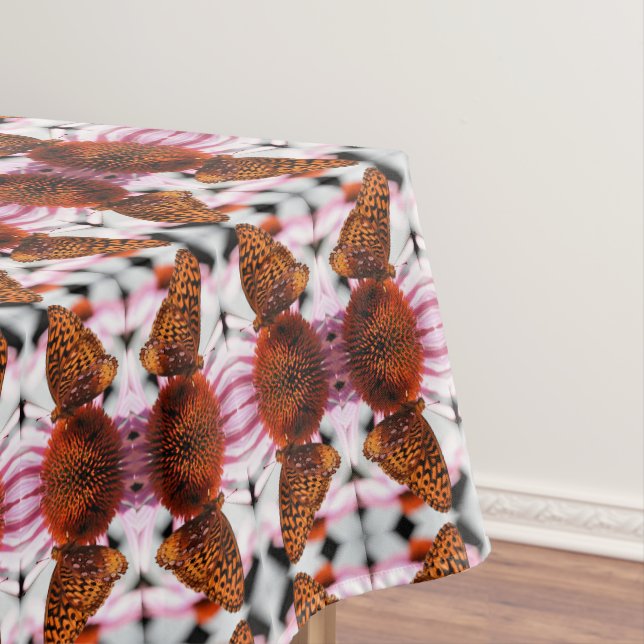 Schmetterling auf Abstraktem Muster Tischdecke (Beispiel)