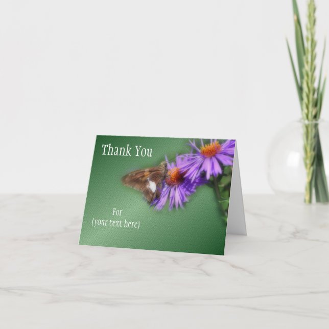 Schmetterling auf Aster Blume Natur Danke (Vorderseite)