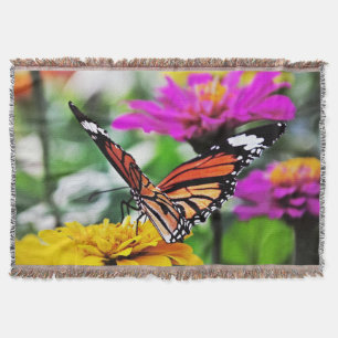 Schmetterling auf Blume #2 Decke