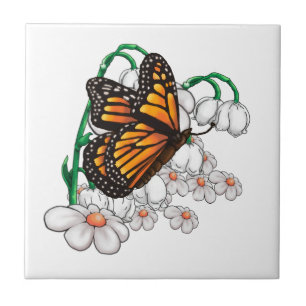 Schmetterling auf Blume Fliese