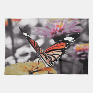 Schmetterling auf Blume Handtuch