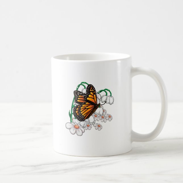 Schmetterling auf Blume Kaffeetasse (Rechts)