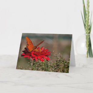 Schmetterling auf Blume Karte