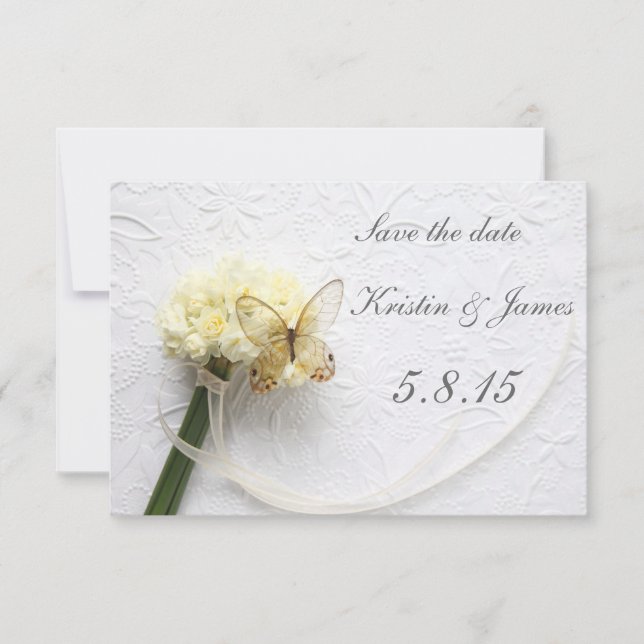 Schmetterling auf Blume Save the Date (Vorderseite)