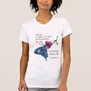 Schmetterling auf Blume, Verse aus 2 Korinthen 5:1 T-Shirt