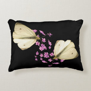 Schmetterling auf Blumen-Akzent-Kissen Dekokissen