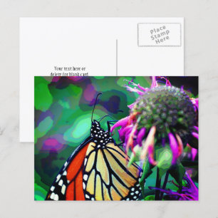 Schmetterling Auf Blüten Natur Kunst Personalisier Postkarte