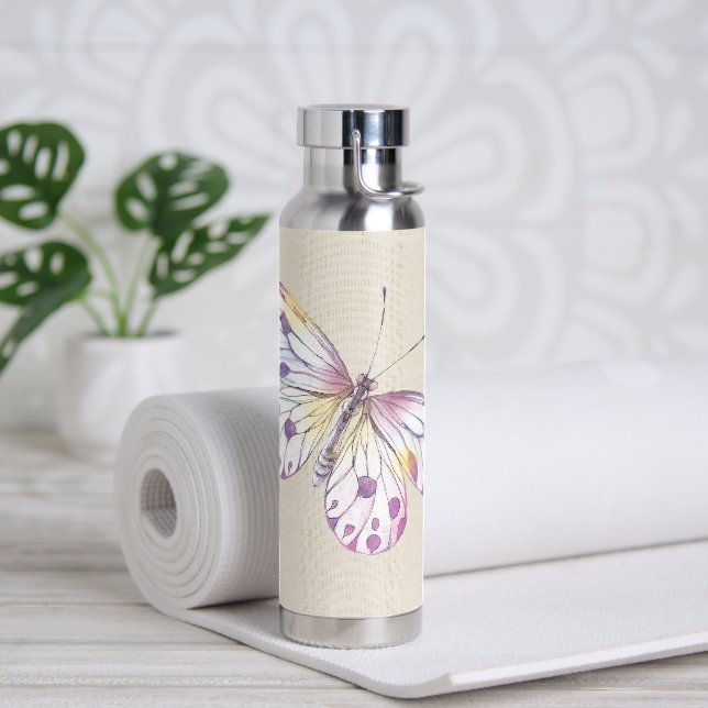 Schmetterling auf Burlap Trinkflasche (Yoga)