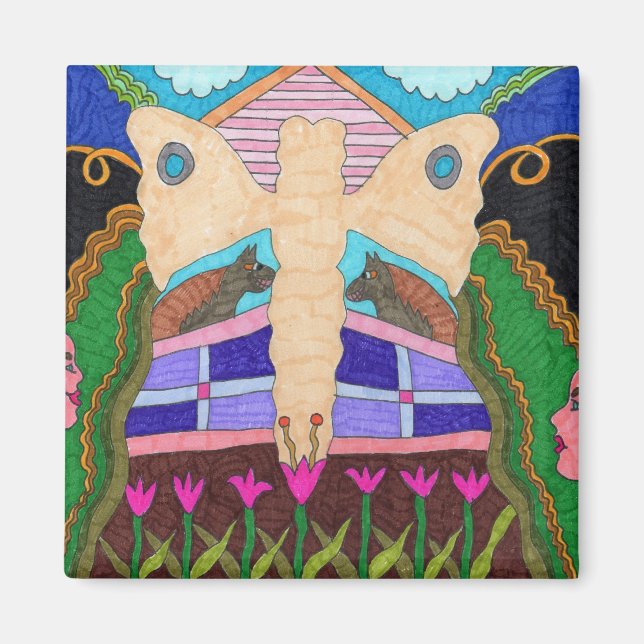 Schmetterling - Auf dem Bauernhof Magnet (Vorne)