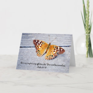 Schmetterling auf dem Psalm der Wetterblütenkarte  Karte