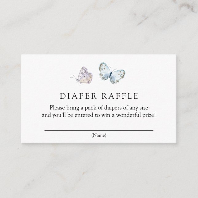 Schmetterling auf dem Weg Boho Diaper Raffle Begleitkarte (Vorderseite)