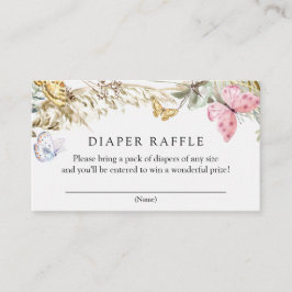 Schmetterling auf dem Weg Boho Diaper Raffle Umsch Begleitkarte