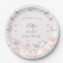 Schmetterling auf dem Weg Pink Blume Babydusche