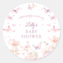 Schmetterling auf dem Weg Pink Blume Babydusche