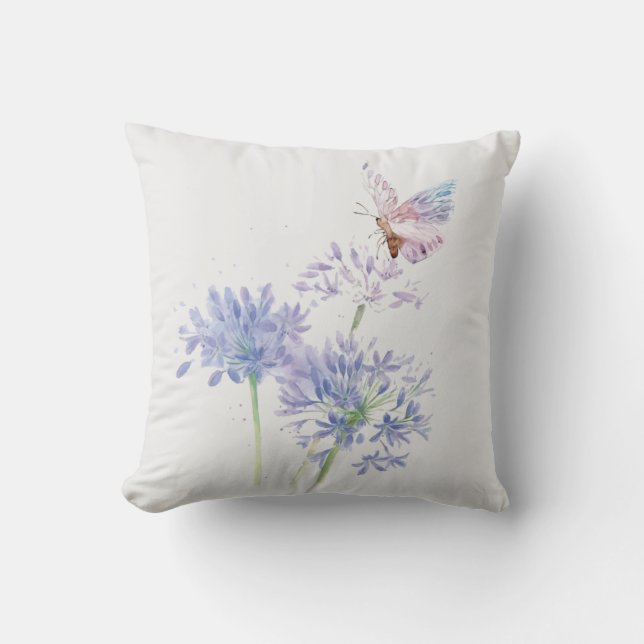 Schmetterling auf den Gartenanlagen und Blume Fris Kissen (Vorderseite)