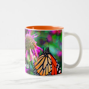 Schmetterling auf der Blume Digitale Kunst Persona Zweifarbige Tasse