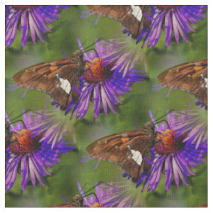 Schmetterling auf der Blume Naturkunst Stoff