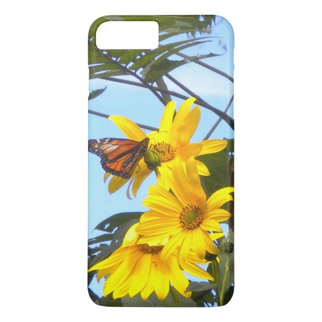 Schmetterling auf der Sonnenblume Case-Mate iPhone Hülle (Rückseite)