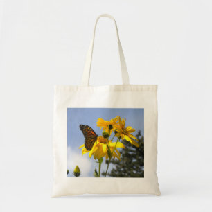 Schmetterling auf der Sonnenblumen-Tragetasche Tragetasche