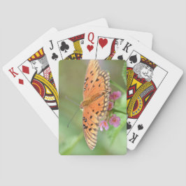 Schmetterling auf einer Blume in einem Park Spielkarten