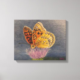 Schmetterling auf einer Distel Leinwanddruck