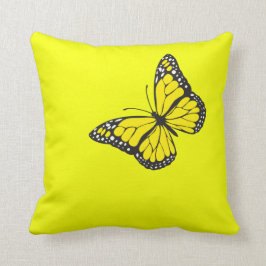 Schmetterling auf gelbem Hintergrund Kissen